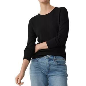 Ann Taylor Essential Crew Neck Sweater Black Size L NWT